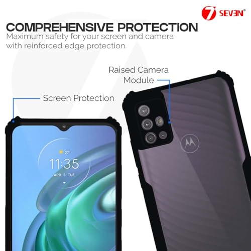 7-Seven 7SEVEN® Ipacky Back Cover for Motorola G30 | G10 Power 4G Mobile Back Case Shock Proof Design Camera Edges Protection Crystal Clear Phone Case Precise Cutouts Matte Black Soft Bumper Phone Cover - Image 3