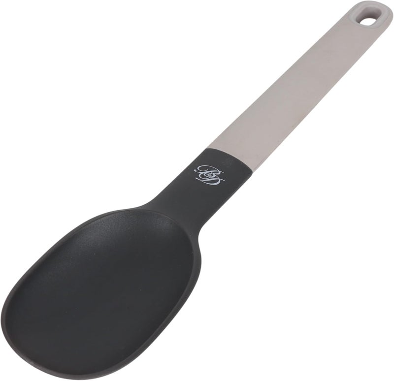 B&D Professional Nylon Serving Spoon with Black Handle and Grey Shaft - Image 1