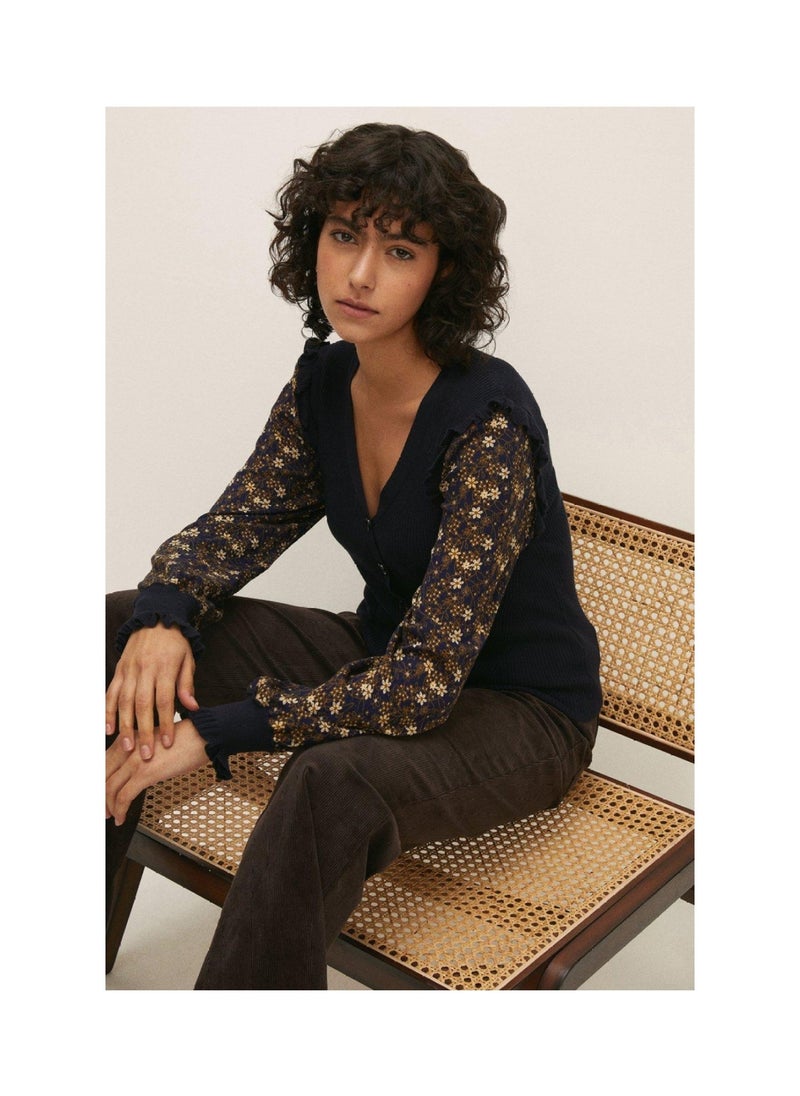 Oasis - Woven Sleeve Printed Cardigan - Image 1
