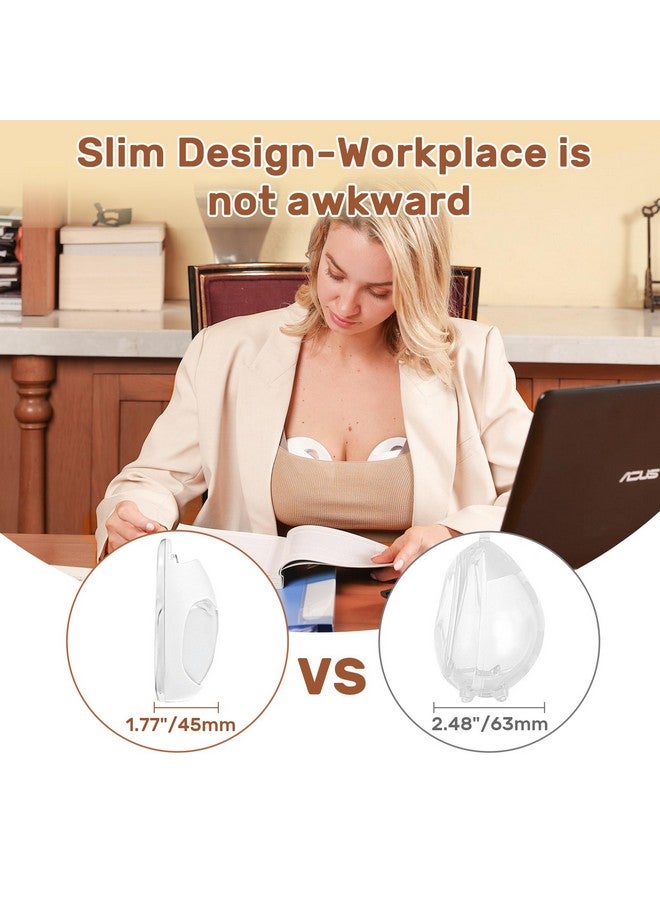 NCVI NCVI Silicone Breast Milk Collector Catcher, Let Down Manual Breastmilk Saver Collection Cup for Leaking Milk, Wearable Nursing Cups BPA Free, Invisible Slim Design for Regular Bra, 2.3oz/70mlx2 Count - Image 2