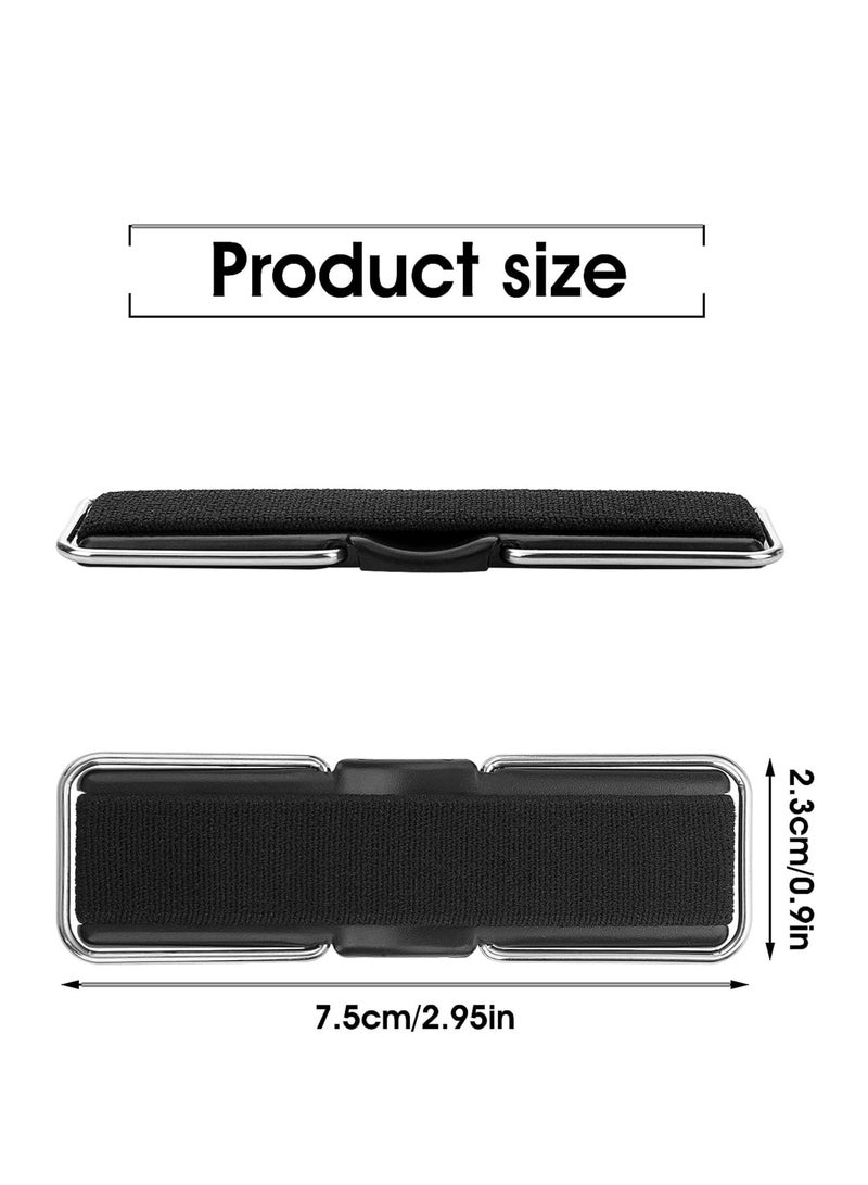 Oasisgalore 4 Pcs Finger Strap Phone Grip Holder Elastic Kickstand with Stand(Black)  - Image 3
