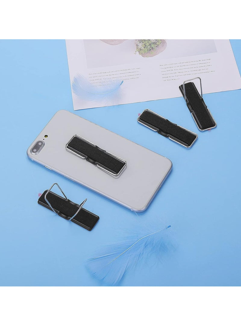 Oasisgalore 4 Pcs Finger Strap Phone Grip Holder Elastic Kickstand with Stand(Black)  - Image 5