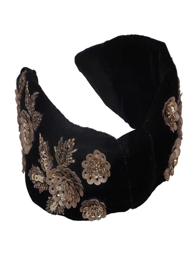 Nnr Beaded Hair Bands For Girls And Women, Hand Made Embroidery Hair Bands For Parties And Functions, Pack Of 1 Pcs - Black2 - Image 3