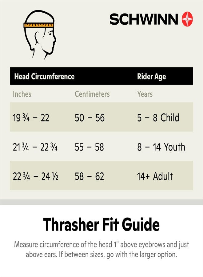 Schwinn Thrasher Bike Helmet for Adult Men Women Age 14+ with Suggested Fit 58-62cm, No Light Option, Lightweight with Adjustable Side and Chin Strap, Bike Accessories, Red - Image 2