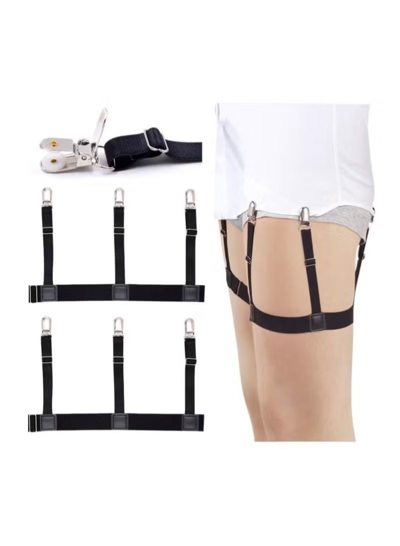 Mens Shirt Stays Holder Garters Adjustable Elastic Shirt Holder Straps - Image 1