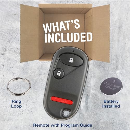 KeylessOption Key Fob Replacement for 2001 2002 2003 2004 2005 2006 2007 Honda Civic Pilot Remote, 3-Button NHVWB1U523, Self Programming - Image 2