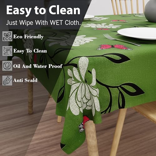 Wings Star Dining Table Cover for 6 Seater, 54 x 78 inch Size, Waterproof and Dustproof Table Sheet,Dining Table 6 Seater Waterproof Cover (Green, 54 x 78 inch (Rectangular)) - Image 4