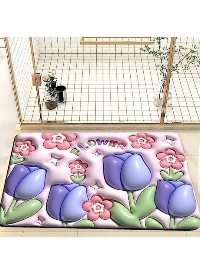 Happy Home - Ultra Thin Super Absorbent - Quick Dry Bath Mat - Stylish Non-Slip Design - Machine Washable and Durable for Your Bathroom - Non-Slip Bath Mats - Modern and Beautiful Mat - Image 1