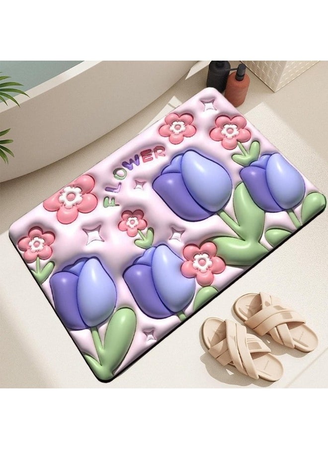 Happy Home - Ultra Thin Super Absorbent - Quick Dry Bath Mat - Stylish Non-Slip Design - Machine Washable and Durable for Your Bathroom - Non-Slip Bath Mats - Modern and Beautiful Mat - Image 1