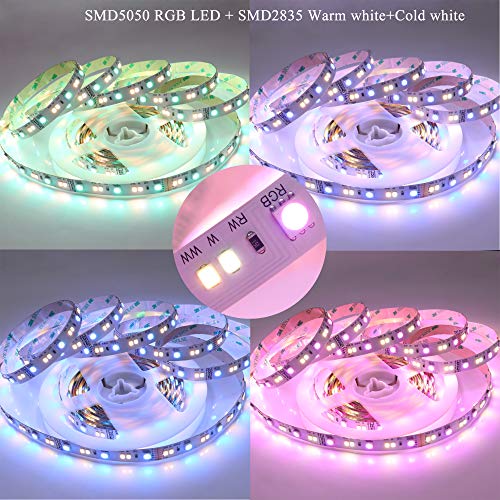 LEDENET RGB+ CCT RGBWW LED Strip Lights DC24V 540LEDs 2800K-6500K Full Color Changing 5050 RGB 2835 Warm White Daylight White Flexible LED Tape Ribbon Lamp Non-Waterproof 16.4ft for Bedroom Home - Image 2
