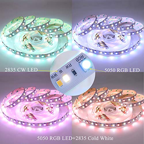 LEDENET RGB+ CCT RGBWW LED Strip Lights DC24V 540LEDs 2800K-6500K Full Color Changing 5050 RGB 2835 Warm White Daylight White Flexible LED Tape Ribbon Lamp Non-Waterproof 16.4ft for Bedroom Home - Image 4