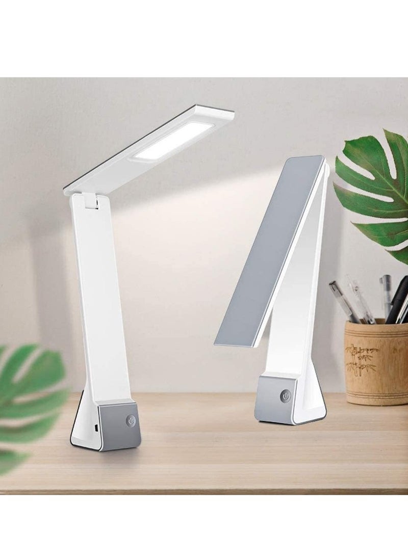 Altheqa Table Lamp Portable Folding Desk Lamp, 5 Watt LED Eye Protection Light Source. USB Charging, Three Lighting Modes, Touch Switch. No Stroboscopic, Reading and Writing, Work Reading (Grey) - Image 2