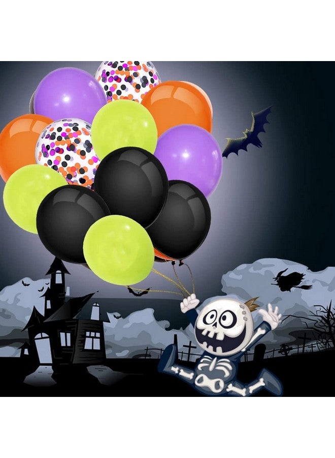 DUILE Halloween Balloons Halloween Decorations latex Balloons Inflatable Toys Globos Halloween Party Supplies (black orange green) - Image 2