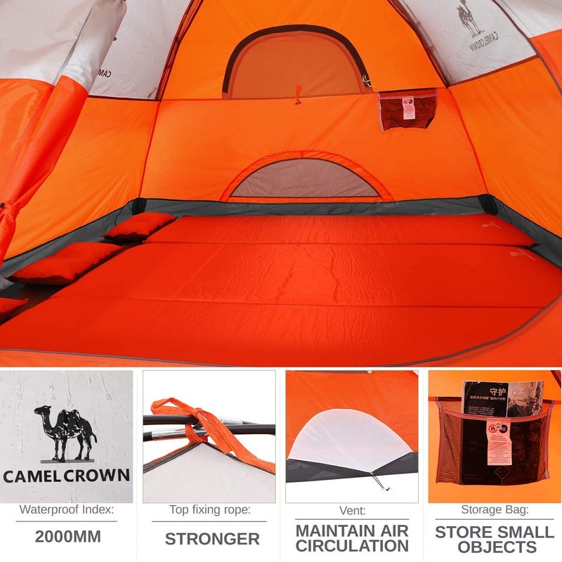 CAMEL CROWN Tents for Camping 2/3/4/5 Person Camping Dome Tent, Waterproof,Spacious, Lightweight Portable Backpacking Tent for Outdoor Camping/Hiking - Image 4