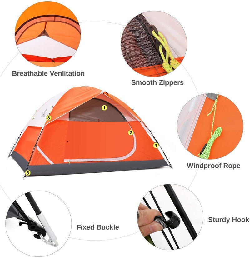 CAMEL CROWN Tents for Camping 2/3/4/5 Person Camping Dome Tent, Waterproof,Spacious, Lightweight Portable Backpacking Tent for Outdoor Camping/Hiking - Image 3