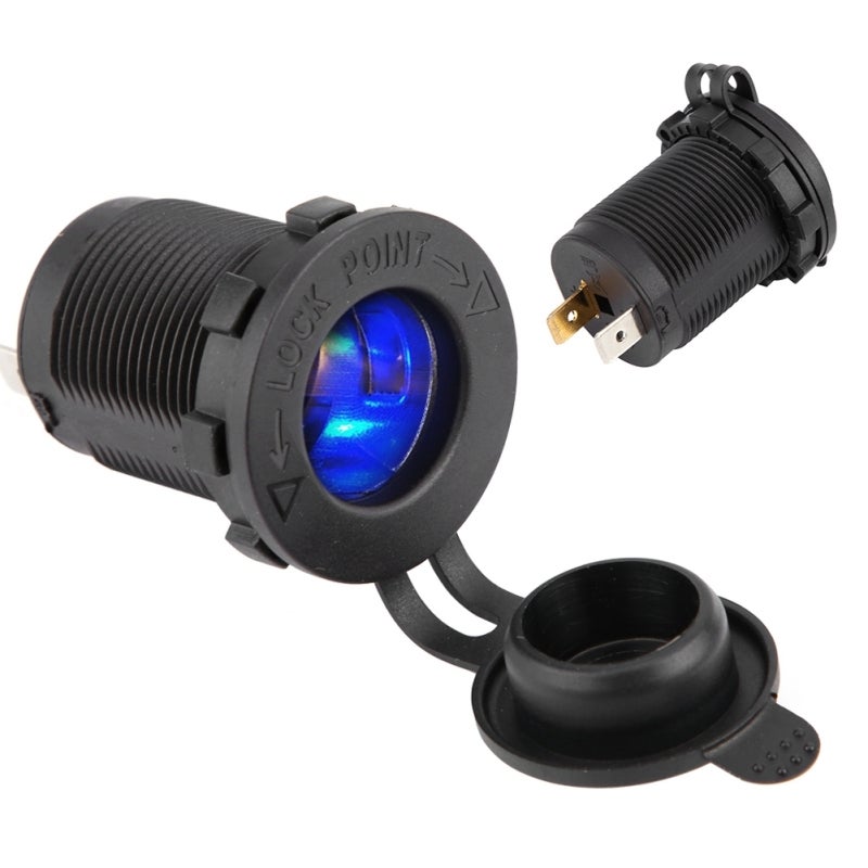 12V Cigarette Lighter Socket with Waterproof Cover - Exquisite Assembly for Vehicle Boat GPS Mobile Phone Power Supply - Image 5
