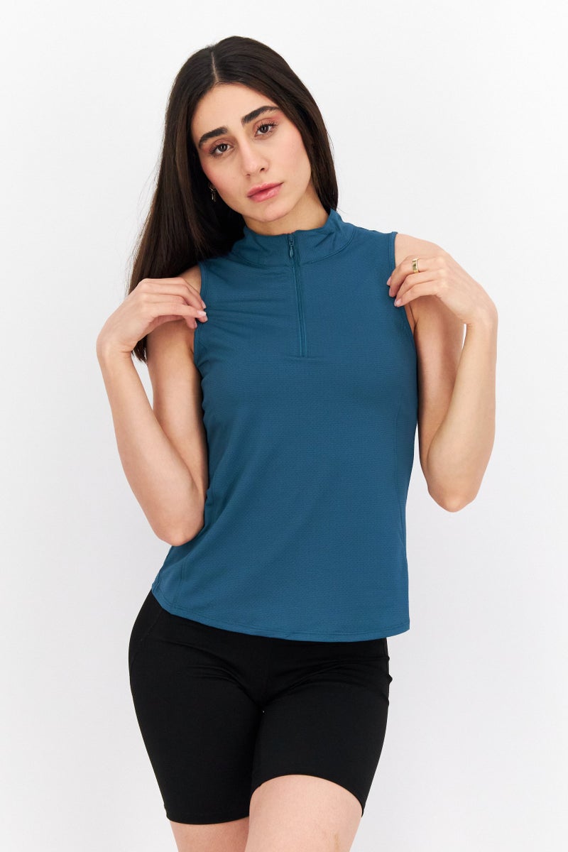 X by Gottex Women Sportswear Fit Sleeveless Training Top, Dark Green - Image 1