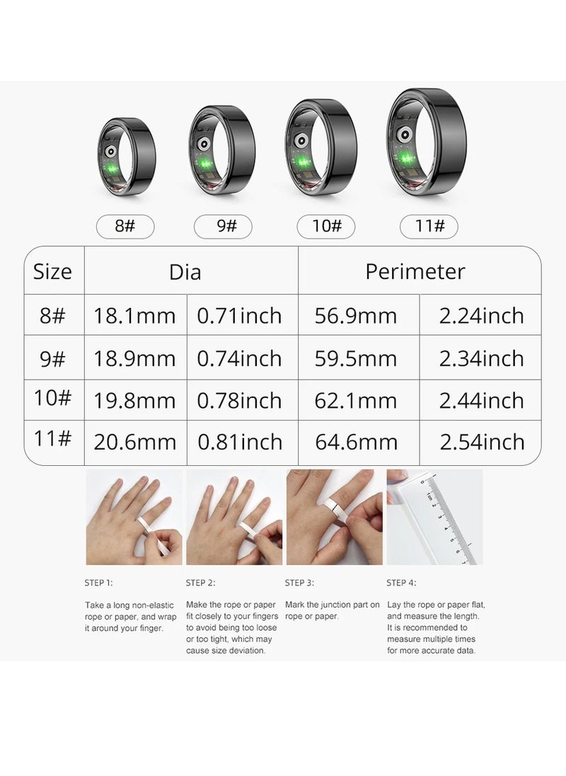 ColMi Smart Ring, Waterproof Wearable Fitness Tracker Ring, Long Battery Life Sleep Tracker Health Ring, Comfortable Bluetooth Smart Ring With Multiple Sports Modes For Men And Women, (Size 11, Gold)  - Image 5