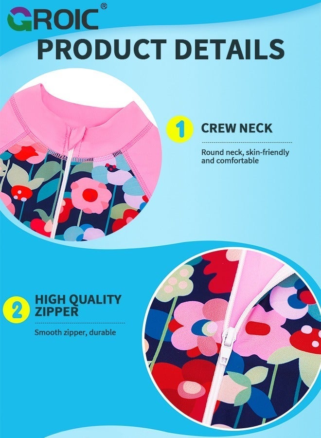 GROIC Kid Swimsuit, One Piece Rash Guard Water Sport Short Swimsuit UPF 50+ Sun Protection Bathing Suits with Zipper, for Swimming Training or Activities - Image 4