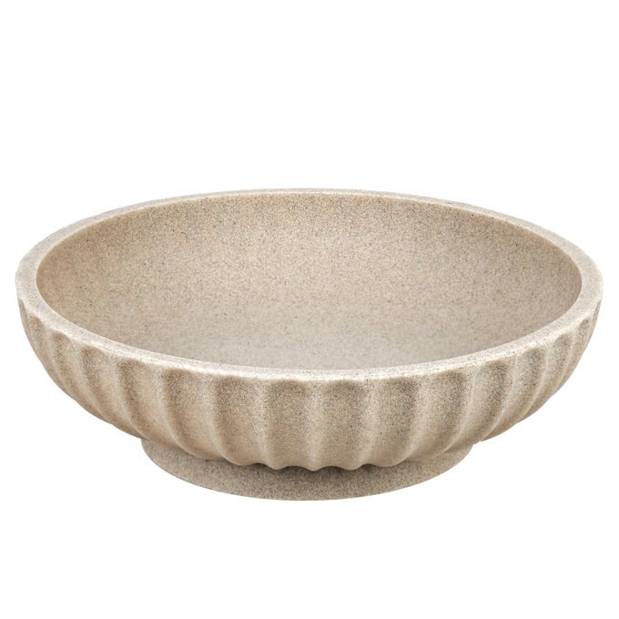 Large Decorative Bowl Fruit Bowl for Kitchen Counter Modern Decorative Bowl for Home DecorKey Bowl for Entryway Table Artificial Stone Beige