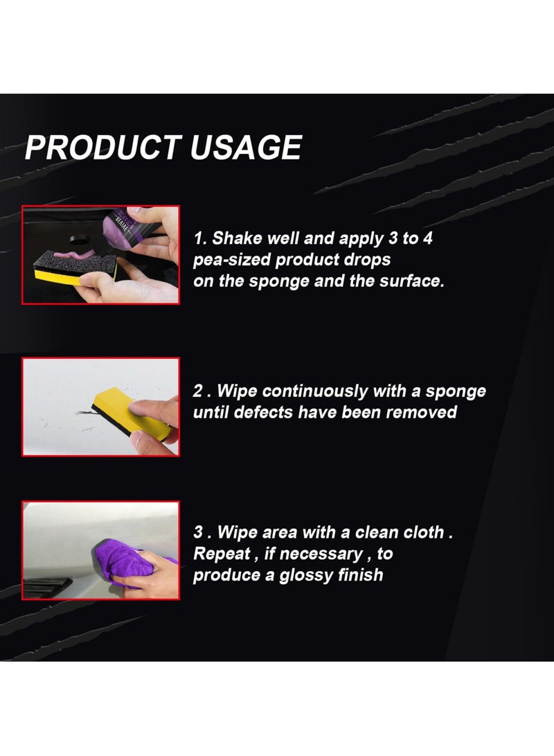 Generic Car Scratch Remover - Polishing Agent with Sponge Car Scratch Repair Liquid | Professional Scratch Repair Polishing Liquid for Dashboard and Bumpers  - Image 5