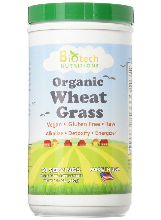 Biotech Nutritions Raw Organic Gluten Free Vegan Wheat Grass, 17 Ounce