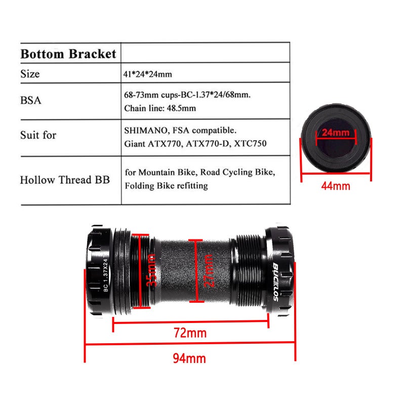 BUCKLOS 170/175mm Mountain Bike Crankset - CNC MTB Hollowtech Direct Mount Single Speed Cranksets, Bicycle Crank Set with 32/34/36/38T Narrow Wide Tooth Chainring for 9/10/11/12 Speeds - Image 5