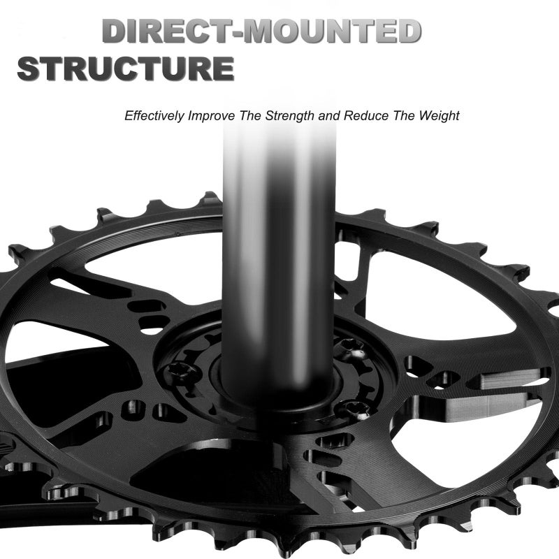 BUCKLOS 170/175mm Mountain Bike Crankset - CNC MTB Hollowtech Direct Mount Single Speed Cranksets, Bicycle Crank Set with 32/34/36/38T Narrow Wide Tooth Chainring for 9/10/11/12 Speeds - Image 2