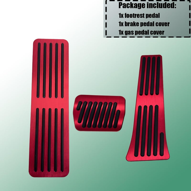 Rxmgf Brake Foot Rest and Gas Accelerator Pedal Cover Set for Ford Explorer 2020-2023 (Red) - Image 4