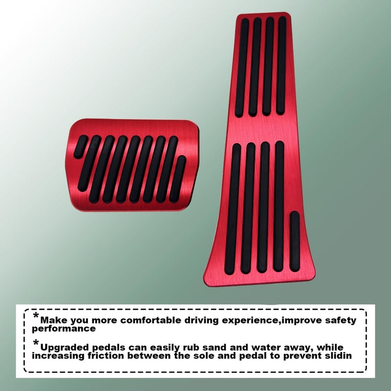 Rxmgf Brake Foot Rest and Gas Accelerator Pedal Cover Set for Ford Explorer 2020-2023 (Red) - Image 5