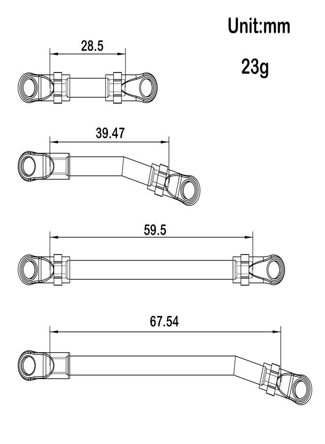 MEUS RACING مجموعة وصلات هيكل معدنية عالية الخلوص ووصلات توجيه من MEUS RACING SCX24 لسيارة Axial SCX24 Gladiator AXI00005 1/24 RC Crawler (مصنوعة من سبائك الألومنيوم) - Image 2