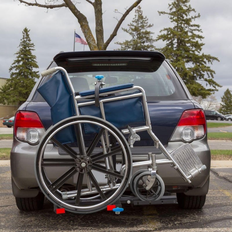 Silver Spring Foldable Manual Wheelchair Carrier Platform with Hitch Ball Mount, and Tilt Feature for Easy Roll-On Loading, 100 lb. Weight Capacity - Image 2