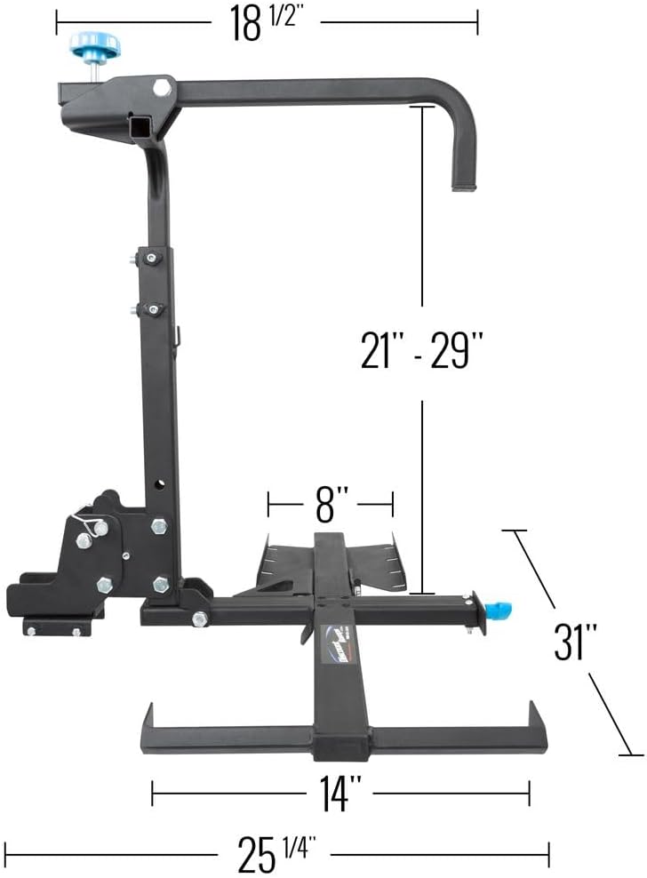 Silver Spring Foldable Manual Wheelchair Carrier Platform with Hitch Ball Mount, and Tilt Feature for Easy Roll-On Loading, 100 lb. Weight Capacity - Image 3