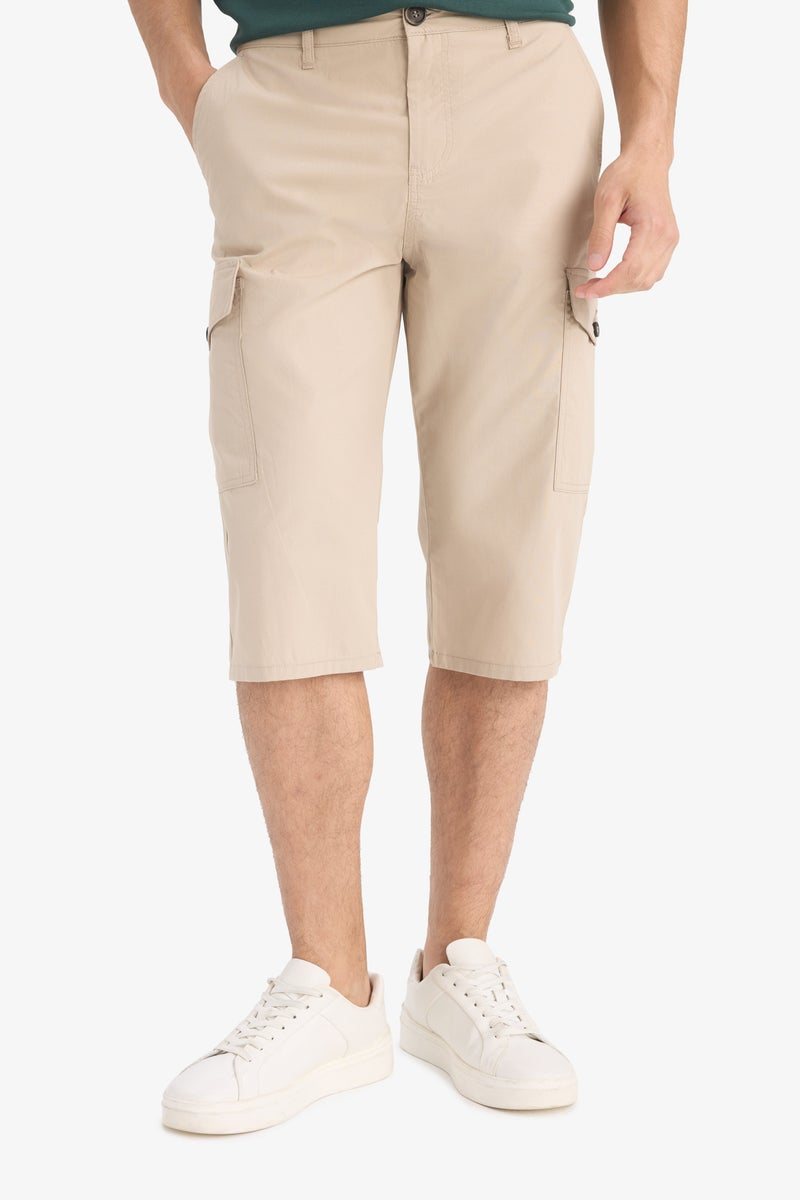 DeFacto Beige Man Regular Fit Cotton Capri Casual - Image 1