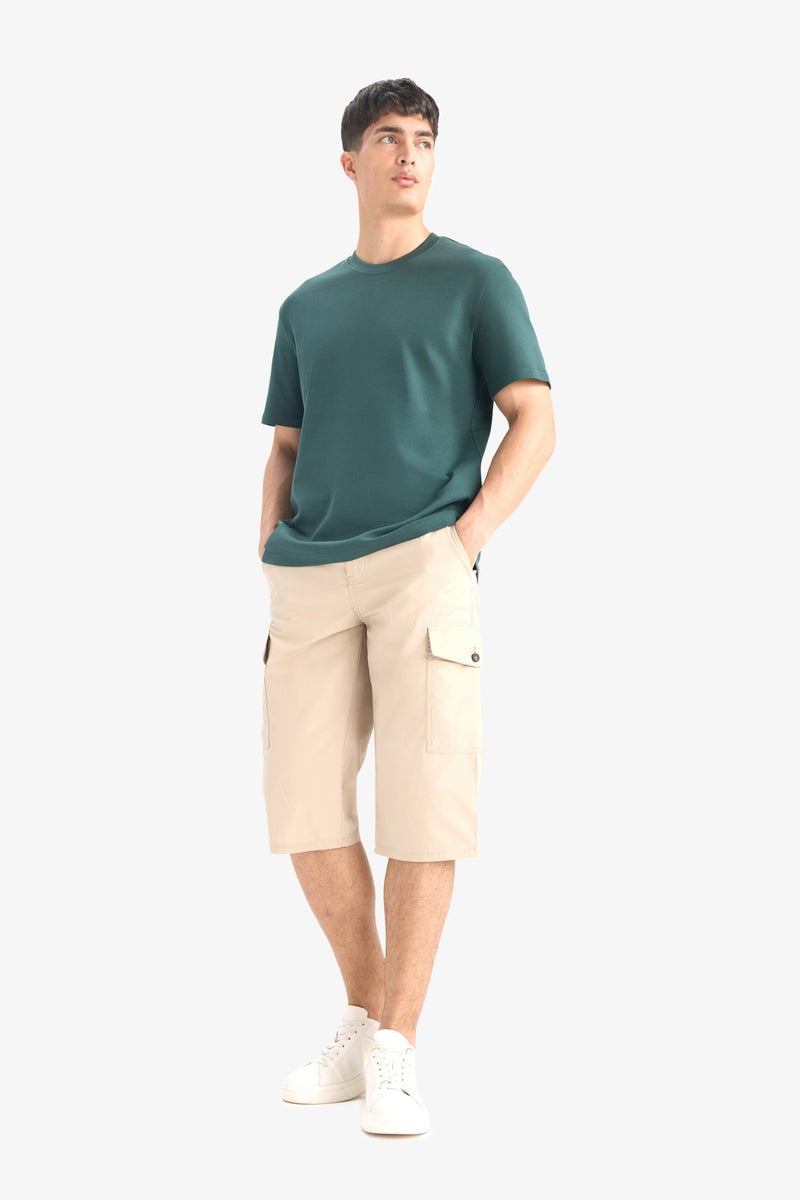 DeFacto Beige Man Regular Fit Cotton Capri Casual - Image 5