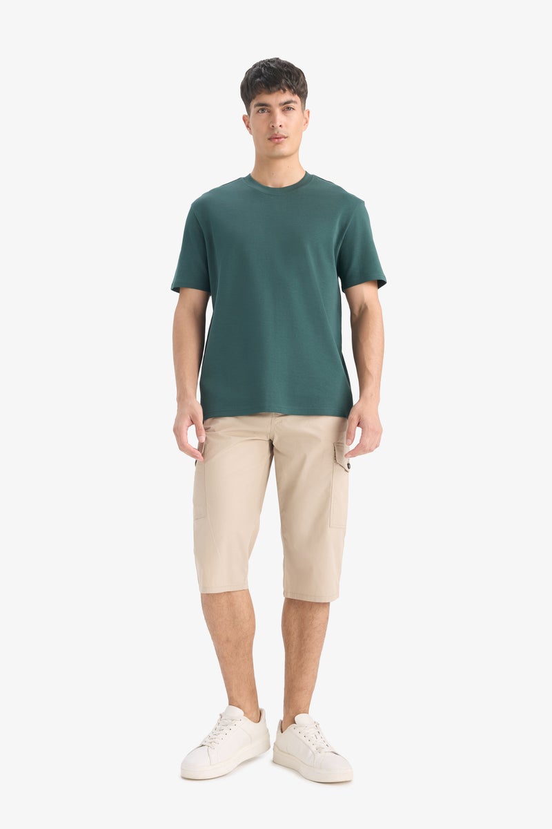 DeFacto Beige Man Regular Fit Cotton Capri Casual - Image 4