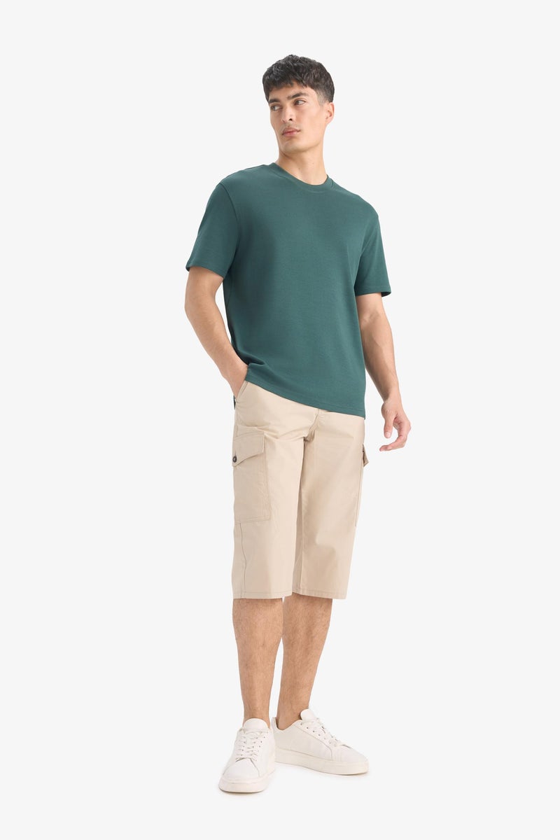 DeFacto Beige Man Regular Fit Cotton Capri Casual - Image 2