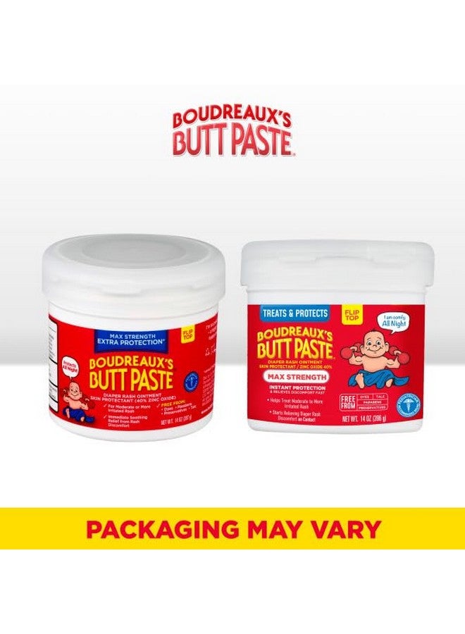 Boudreaux's Butt Paste Maximum Strength Diaper Rash Cream, Ointment For Baby, 14 Oz Flip-Top Jar (Pack Of 4) - Image 2