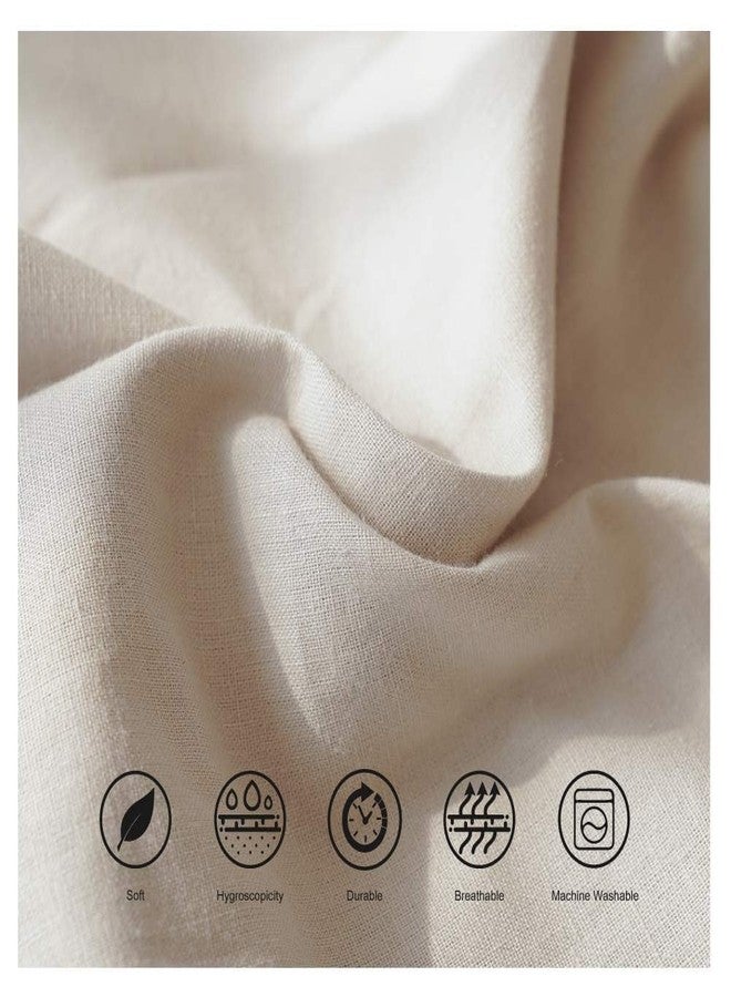 BISELINA Linen Sheet French Flax Flat Sheet 55% Euro Linen 45% Cotton Basic Style Solid Color Soft Breathable Farmhouse Top Sheet (Twin, Linen) - Image 3