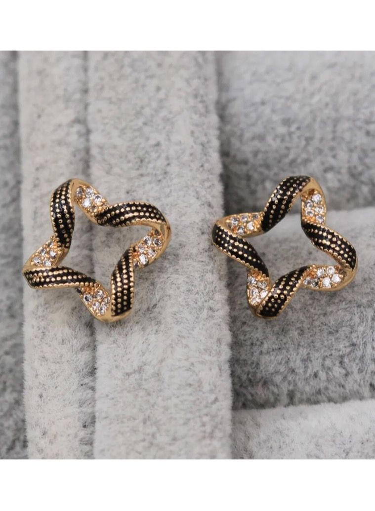 Dangle Charms Elegant & High Quality 18k Gold Plated Earrings For Women - Image 3