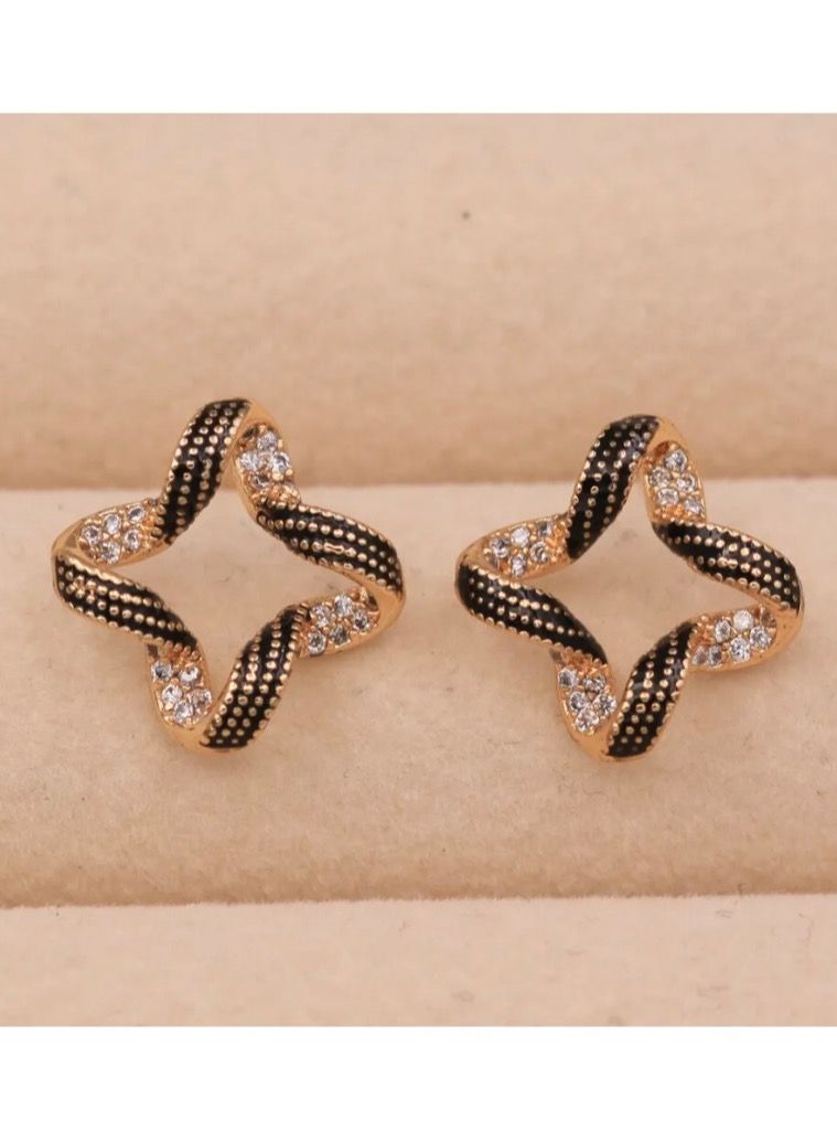 Dangle Charms Elegant & High Quality 18k Gold Plated Earrings For Women - Image 5