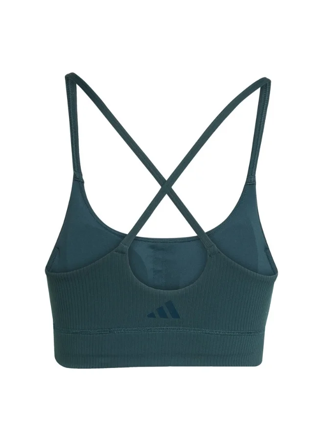 Adidas Adidas All Me Rib Ls W Green Training Bra For Women