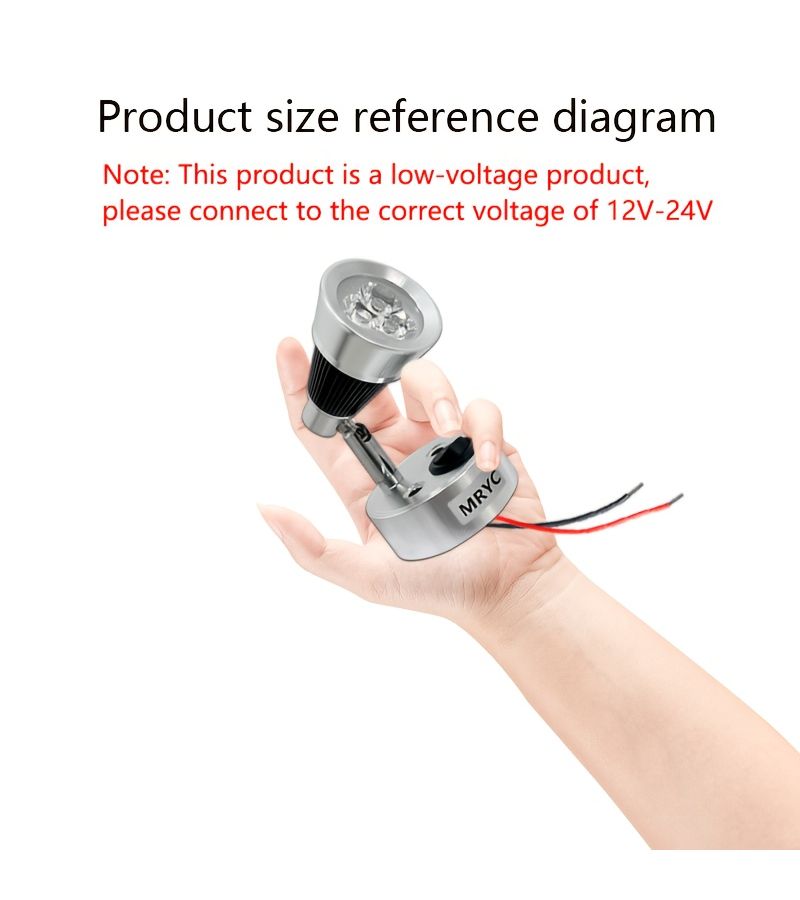 1 Pc Rotatable Led Rv Reading Lamp 3W Warm Light Spotlight With Button Switch For Ships Trailers Travel Vehicles Aluminum Alloy Dc12 24V - Image 3
