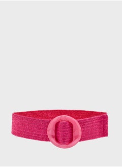 Ginger Acrylic  Buckle Raffia Belt  - Image 1