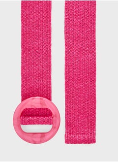Ginger Acrylic  Buckle Raffia Belt  - Image 2