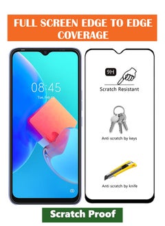 NAFCO For Tecno Spark 8C - Full Glue Tempered Glass Screen Protector - Advanced Border-Less Full Edge to Edge ,Shatterproof , High Responsiveness , Higher Transparency , Quick to Install ,Anti-scratch and Bubble-free Screen Protector - Black  - Image 2