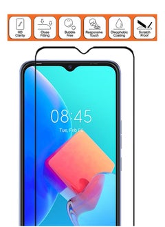 NAFCO For Tecno Spark 8C - Full Glue Tempered Glass Screen Protector - Advanced Border-Less Full Edge to Edge ,Shatterproof , High Responsiveness , Higher Transparency , Quick to Install ,Anti-scratch and Bubble-free Screen Protector - Black  - Image 3