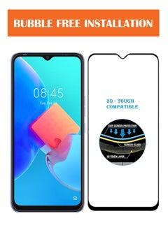 NAFCO For Tecno Spark 8C - Full Glue Tempered Glass Screen Protector - Advanced Border-Less Full Edge to Edge ,Shatterproof , High Responsiveness , Higher Transparency , Quick to Install ,Anti-scratch and Bubble-free Screen Protector - Black  - Image 4