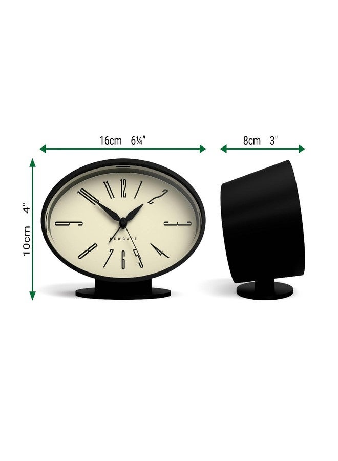 NEWGATE® Ronnie Alarm Clock | Oval Retro Design | Black Soft Rubberised Finish | Ideal for Bedside, Desk or Shelf | Modern, Retro mid-Century Bedroom & Office Accessory - Image 3