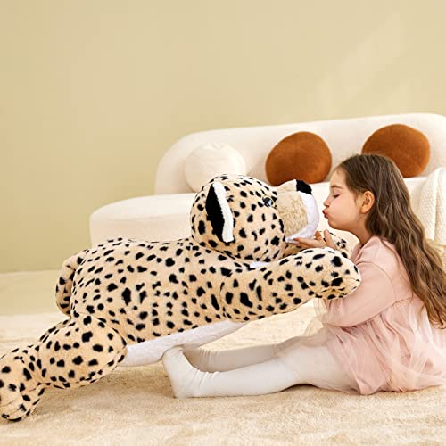 IKASA Giant Cheetah Stuffed Animal Plush Toy,Large Leopard Cute Jumbo Soft Toys,Huge Big Size Plushy Plushie,Gifts for Kids (Brown, 30 inches) - Image 5